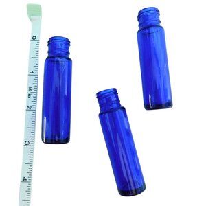 0.34 oz. Blue Bottles Empty. Reusable. Lot of 20 Essential Oil Bottles. No tops.